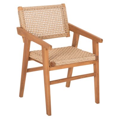 DINING ARMCHAIR BJORN HM9403.11 SOLID TEAK WOOD-ROPE 54,5x61x85Hcm.