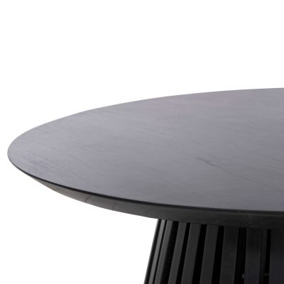 COFFEE TABLE ROUND FRANTZ HM9523.02 SOLID MINDI WOOD-BLACK Φ100X40H cm.