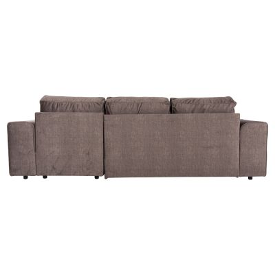 RIGHT CORNER SOFA NACHO HM3279.03R BROWN FABRIC-SILVER METAL LEGS 270x88-163x71-88 Hcm.