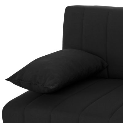 Hm3239.01 ANDRI three-seater sofa-bed, black fabric, short legs, without arms