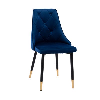 Chair Fannie HM8701.08 Velvet Blue with metallic frame 49x53x88,5cm