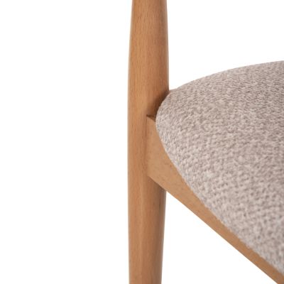 DINING ARMCHAIR MEXI HM18019.01 BEECH WOOD IN NATURAL-FABRIC IN BEIGE 57x51x77Hcm.