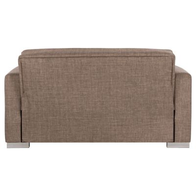 SOFABED POLYA 2-SEATER HM3241.12 WITH BROWN FABRIC & STORAGE SPACE 144x84x77Hcm.