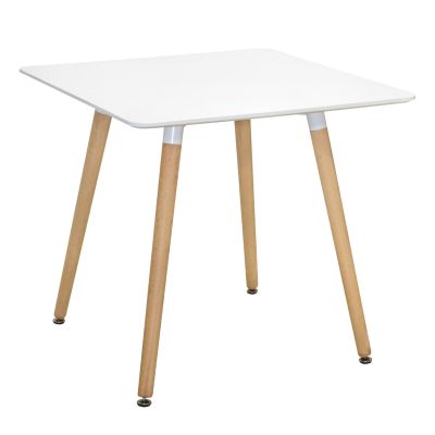 Kitchen Table Minimal HM0057.01, White MDF, legs BEECH