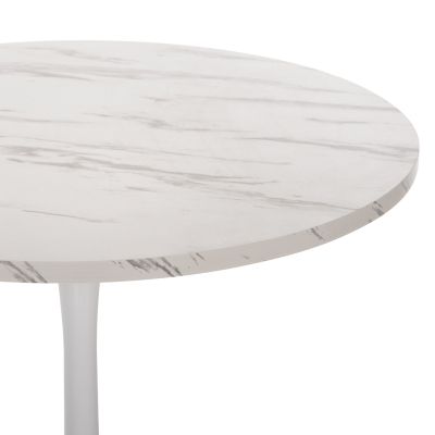 ROUND DINING TABLE ROLLO HM9421.01 MELAMINE IN WHITE MARBLE METAL LEG Φ90x74Hcm.