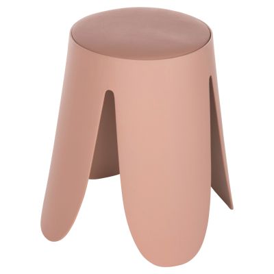 STOOL DENTY HM9619.05 POLYPROPYLENE IN DUSTY PINK-PU SEAT IN BLACK Φ30x45Hcm.