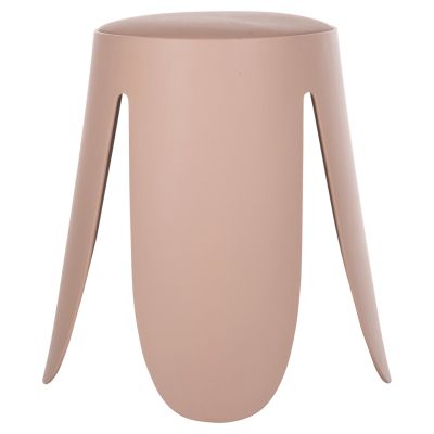 STOOL DENTY HM9619.05 POLYPROPYLENE IN DUSTY PINK-PU SEAT IN BLACK Φ30x45Hcm.