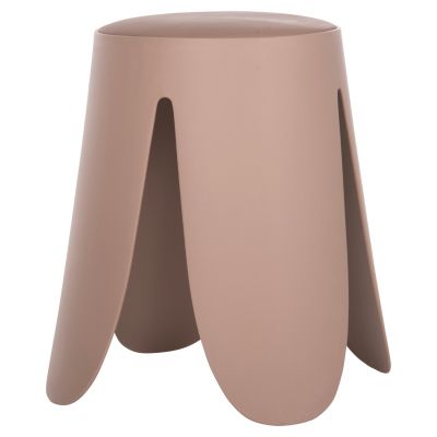 STOOL DENTY HM9619.05 POLYPROPYLENE IN DUSTY PINK-PU SEAT IN BLACK Φ30x45Hcm.