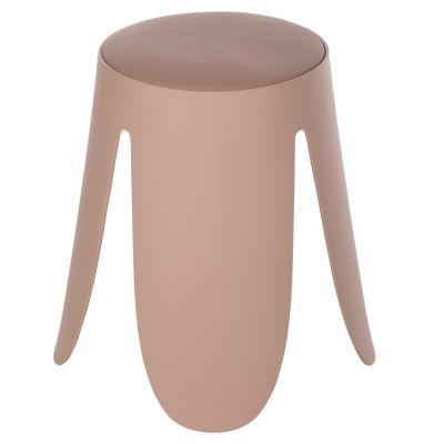 STOOL DENTY HM9619.05 POLYPROPYLENE IN DUSTY PINK-PU SEAT IN BLACK Φ30x45Hcm.