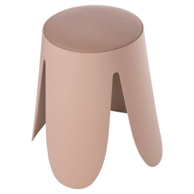 STOOL DENTY HM9619.05 POLYPROPYLENE IN DUSTY PINK-PU SEAT IN BLACK Φ30x45Hcm.