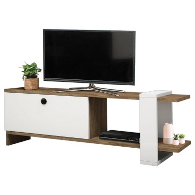 TV Furniture in Walnut & White HM8900.01 120x25x36.8 cm.