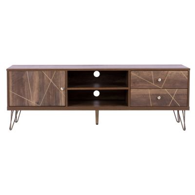 TV set Kaitlyn HM8652 Walnut with Gold 150x39,5x51,5 cm.