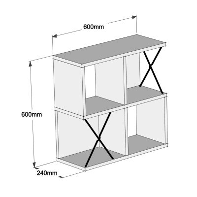 СТЕНЕН РАФТ HM9520.03 МЕЛАМИН В БЯЛ ЦВЯТ 60x24x60Hcm.