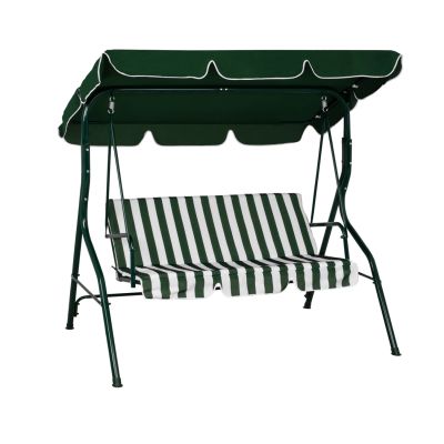 Swing 3seater HM5542 Green White Stripes Napoli 167x110x175  cm