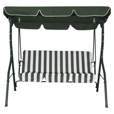 Люлка 3 места HM5542 Green White Stripes Napoli 167x110x175 cm