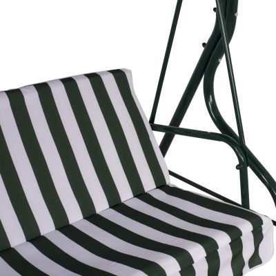 Swing 3seater HM5542 Green White Stripes Napoli 167x110x175  cm