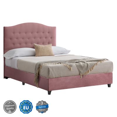 HM647.12 bed MALENA, dusty pink velvet, 120x200cm