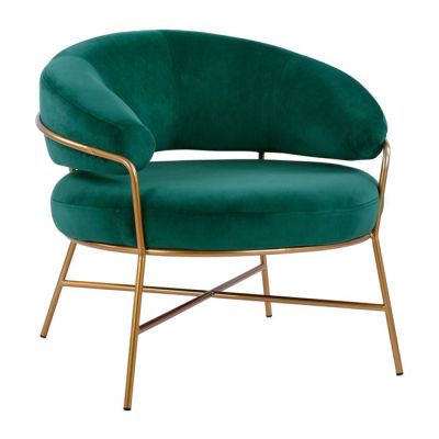 Armchair Trudi HM8639.03 Cypress Green velvet, gold frame 84x79x74cm