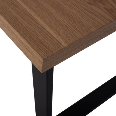 DINING TABLE ASTORIA HM9012 MDF TOP WITH OAK WOOD VENEER METAL LEGS RUSTIC STYLE 180X90X75H