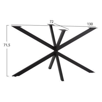 БАЗА ЗА МАСА HM5917 ЧЕРНА МЕТАЛНА ДВОЙНА КРЪСТ 130x72x71,5Hcm.