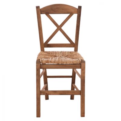 Traditional chair with straw crossed walnut HM10371.01