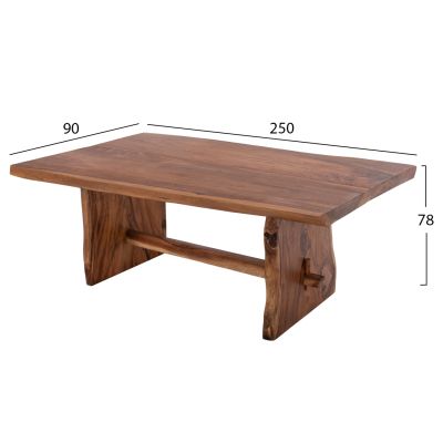 DINING TABLE ULYSES HM9758 SOLID SUAR WOOD IN NATURAL COLORING 250x90x78Hcm.