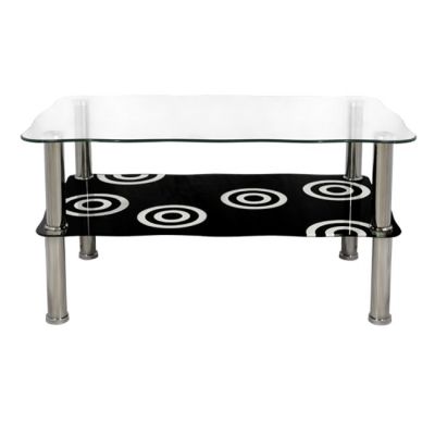 Glass Coffee Table GRABES with chromed legs HM0087 75x45x41cm