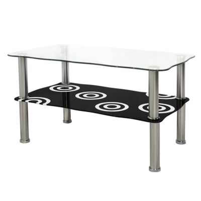 Glass Coffee Table GRABES with chromed legs HM0087 75x45x41cm