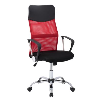 Office chair HM1000.07 Black Red Mesh chromed leg 61x58x118