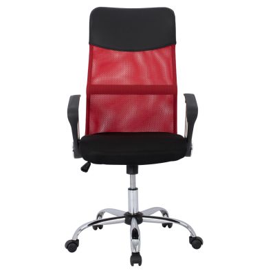 Office chair HM1000.07 Black Red Mesh chromed leg 61x58x118