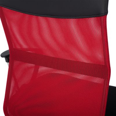 Офис стол HM1000.07 Black Red Mesh хромиран крак 61x58x118