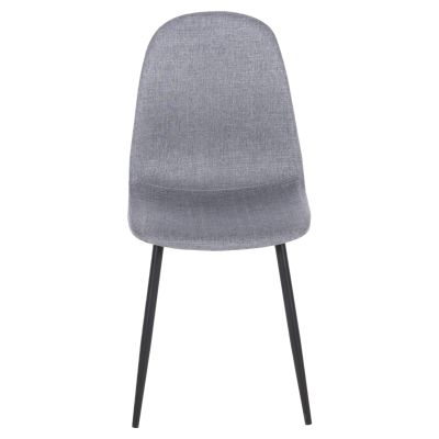 DINING CHAIR LEONARDO HM00100.26 GREY FABRIC & BLACK METAL LEGS 42x49,5x89Hcm.