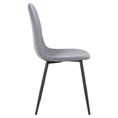 DINING CHAIR LEONARDO HM00100.26 GREY FABRIC & BLACK METAL LEGS 42x49,5x89Hcm.