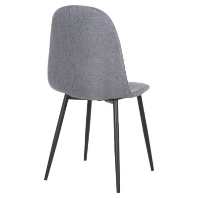 DINING CHAIR LEONARDO HM00100.26 GREY FABRIC & BLACK METAL LEGS 42x49,5x89Hcm.