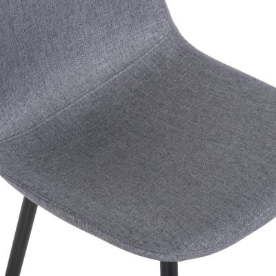 DINING CHAIR LEONARDO HM00100.26 GREY FABRIC & BLACK METAL LEGS 42x49,5x89Hcm.