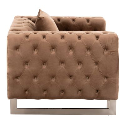 ARMCHAIR t.CHESTERFIELD MOBAR HM3261.03 VELVET BEIGE-METAL LEGS 99x86,5x77Hcm.