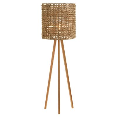 FLOOR STANDING LAMP HM4352 RUBBERWOOD-RATTAN-SEAGRASS IN NATURAL Φ36x149.5Hcm.