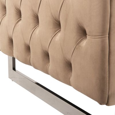 SOFA 3-SEATER t.CHESTERFIELD MOBAR HM3263.03 BEIGE VELVET-METAL LEGS 212x87x68H cm.