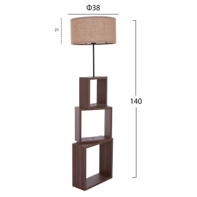 Floot Lamp MDF Walnut Brown HM7608.01 D38x140 cm.