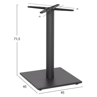 BASE FOR TABLE HM438.20 MATTE GREY METAL WITH HEIGHT ADJUSTERS 45Χ45Χ71.5Hcm.