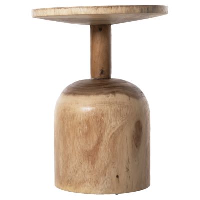 SIDE TABLE ROUND PUMBE HM9891 SOLID SUAR WOOD IN NATURAL COLOR Φ38,5x51,5Hcm.