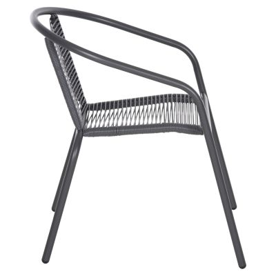 ARMCHAIR SWIFTER HM5969.01 METAL IN GREY-SYNTHETIC RATTAN IN GREY 54x61x75Hcm.