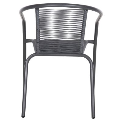 ARMCHAIR SWIFTER HM5969.01 METAL IN GREY-SYNTHETIC RATTAN IN GREY 54x61x75Hcm.