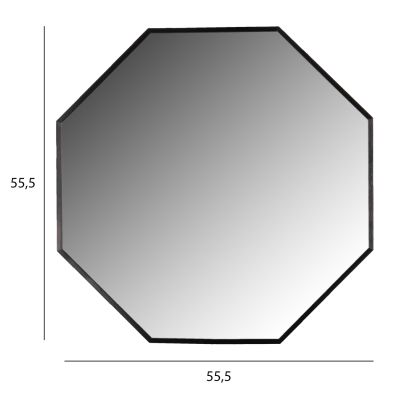 ОГЛЕДАЛО ЗА СТЕНА HM9583.01 ОСМОГЪННИК ЧЕРНА АЛУМИНИЕВА РАМКА 55,5x2,5x55,5Hcm.