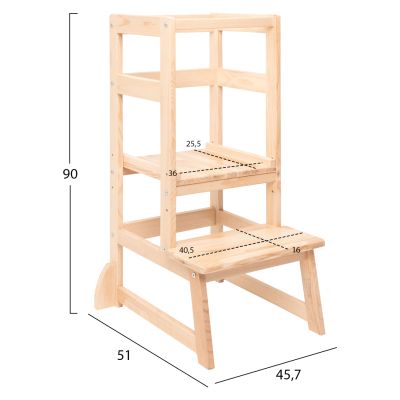 ΠΑΙΔΙΚΟΣ ΠΥΡΓΟΣ ΕΚΜΑΘΗΣΗΣ Τ.MONTESSORI ΞΥΛΙΝΟΣ MIKO HM9291 ΦΥΣΙΚΟ 45,7x51x90Y ек.