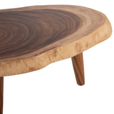 COFFEE TABLE DOMPU HM9631 SOLID SUAR WOOD 8cm THICK TABLETOP 60x94x46Hcm.