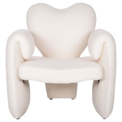 DINING ARMCHAIR HARTT HM9777.05 WHITE TEDDY FABRIC 84x74x87Hcm.