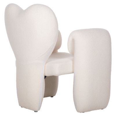 DINING ARMCHAIR HARTT HM9777.05 WHITE TEDDY FABRIC 84x74x87Hcm.