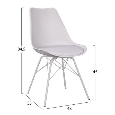 Set 5 pieces Sonama 110x70x76 cm & chairs Vegas Color White Metallic legs HM11013