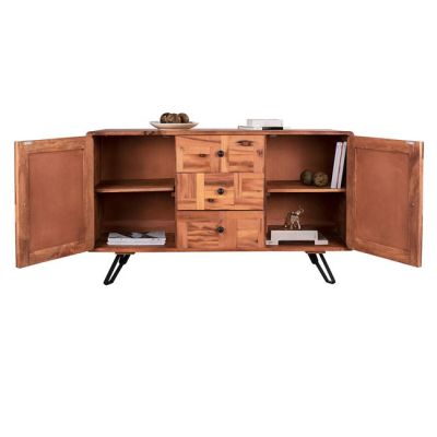 Buffet HM8382 Jaida from wood mango & metallic legs 140x40x80cm